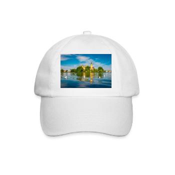 Schweriner Schloss im Sommer - Baseballkappe - Weiß/Weiß - Vorne