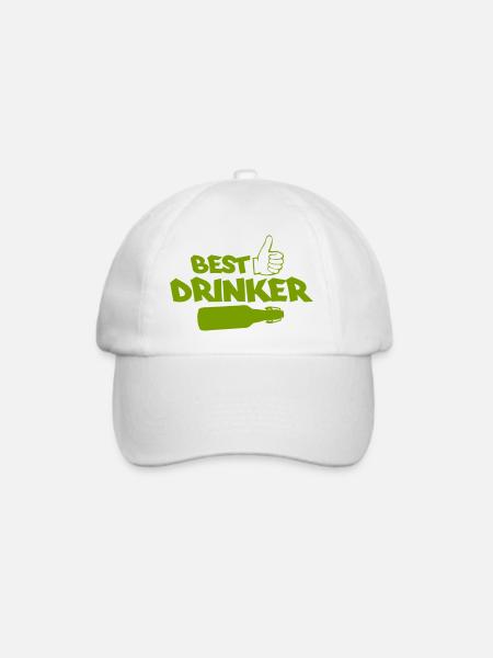 Best Drinker Logo mit Flasche - Baseballkappe - Weiß/Weiß