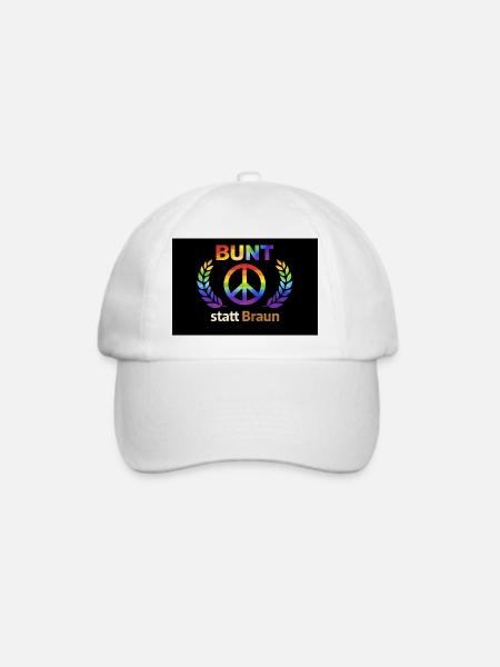BUNT statt Braun Regenbogenlogo - Baseballkappe - Weiß/Weiß