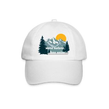 Mehr Natur, weniger Lärm - Baseballkappe - Weiß/Weiß - Vorne