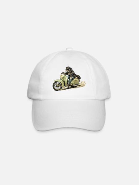 Schwalbe - Oldschool Biker IFA DDR - Baseballkappe - Weiß/Weiß