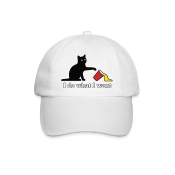 Katzen Humor Shirt für Katzenbesitzer - Baseballkappe - Weiß/Weiß - Vorne