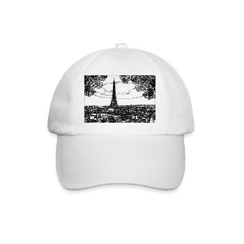 Eiffelturm linienzeichnung - Baseballkappe - Weiß/Weiß - Vorne