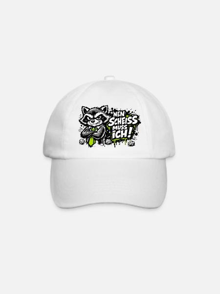 nen scheiss muss ich! - Baseballkappe - Weiß/Weiß
