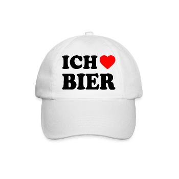 Ich liebe bier - Baseballkappe - Weiß/Weiß - Vorne