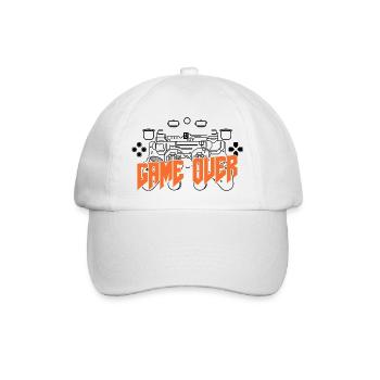 Game Over Retro Orange Bold - Baseballkappe - Weiß/Weiß - Vorne