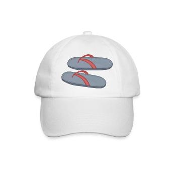 Strand Flipflop Design - Baseballkappe - Weiß/Weiß - Vorne