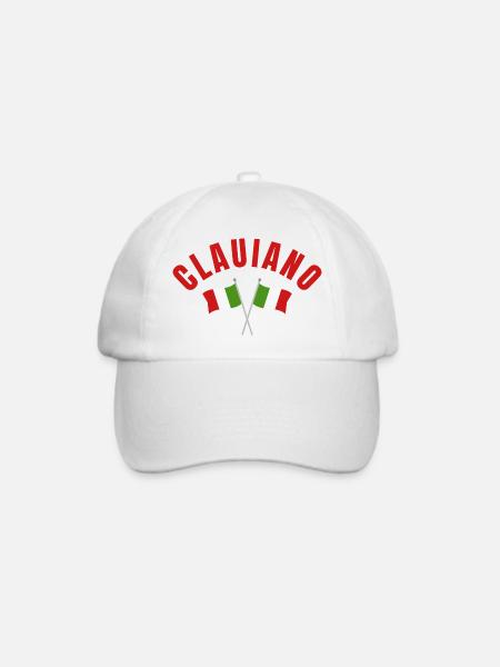 ClauIano Italienische Flaggen - Baseballkappe - Weiß/Weiß