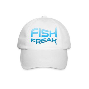 FISH FREAK Aquatische Typografie - Baseballkappe - Weiß/Weiß - Vorne