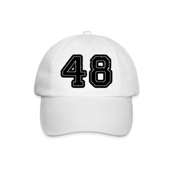48 - Baseballkappe - Weiß/Weiß - Vorne