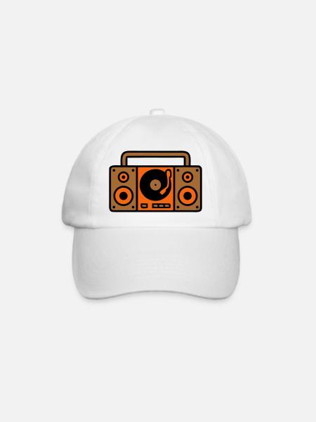 Retro Boombox Ghettoblaster 80er - Baseballkappe - Weiß/Weiß
