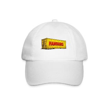 Hamburg Gelber Container Design - Baseballkappe - Weiß/Weiß - Vorne