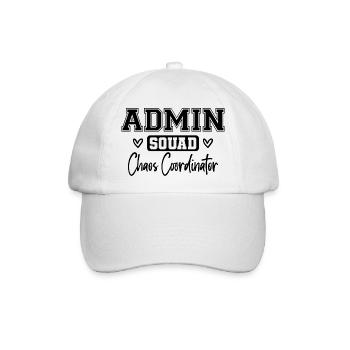 Admin Squad: Farbig Retro Büroteam Geschenk - Baseballkappe - Weiß/Weiß - Vorne