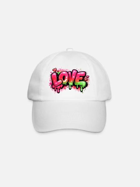 Love - Baseballkappe - Weiß/Weiß