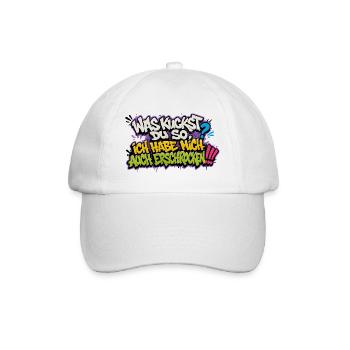 Was kickst du so? Ich hab mich erschrocken - Baseballkappe - Weiß/Weiß - Vorne