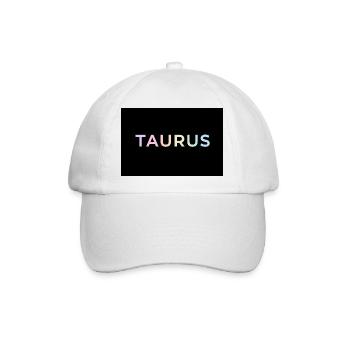 Taurus-Gradiententypografie - Baseballkappe - Weiß/Weiß - Vorne