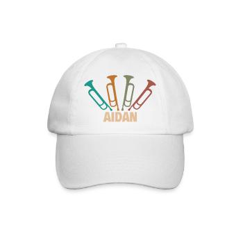 Trompetenspieler Aidan - Baseballkappe - Weiß/Weiß - Vorne