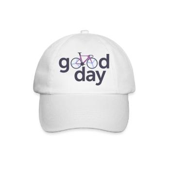 Gute Day Fahrrad Typografie Logo - Baseballkappe - Weiß/Weiß - Vorne