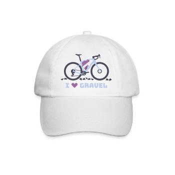 I Love Gravel Fahrrad - Baseballkappe - Weiß/Weiß - Vorne
