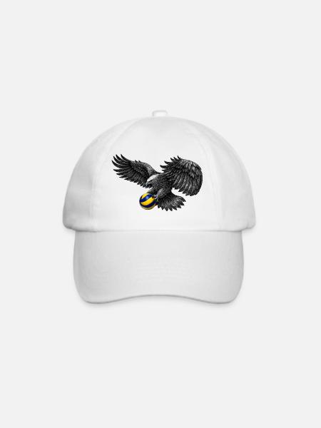 Adler mit Volleyball - Baseballkappe - Weiß/Weiß