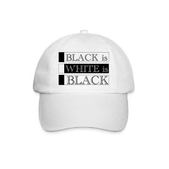 Black Is White Is Black - Minimal Typography - Baseballkappe - Weiß/Weiß - Vorne