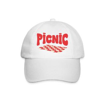 Retro-Schachbrett-Picknick - Baseballkappe - Weiß/Weiß - Vorne
