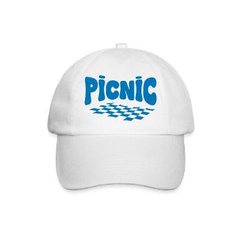 Blau-Karo-Picknick - Baseballkappe - Weiß/Weiß - Vorne