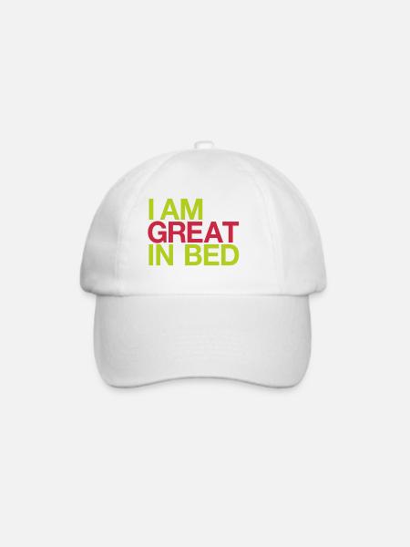 Ich bin großartig im Bett - Baseballkappe - Weiß/Weiß