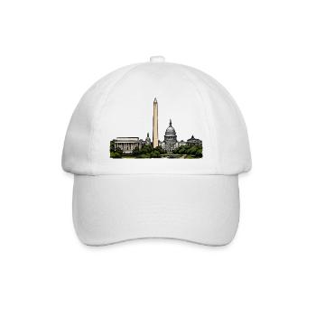 Washington Skyline Motiv - Baseballkappe - Weiß/Weiß - Vorne