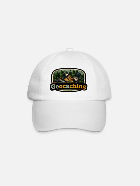 Geocaching - Baseballkappe - Weiß/Weiß