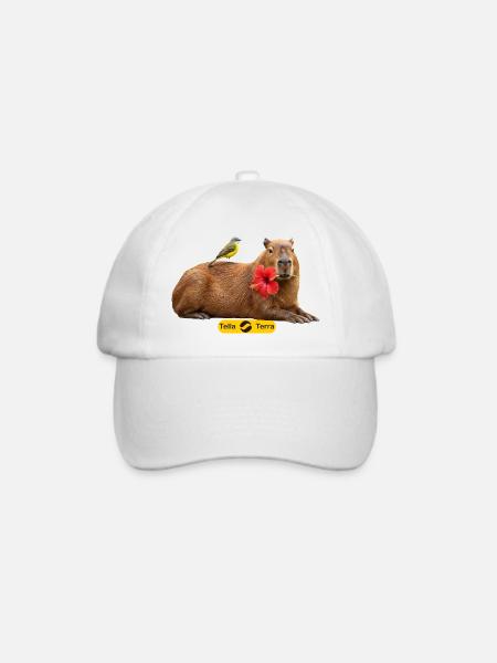 Capybara-Tropenhibiskus - Baseballkappe - Weiß/Weiß