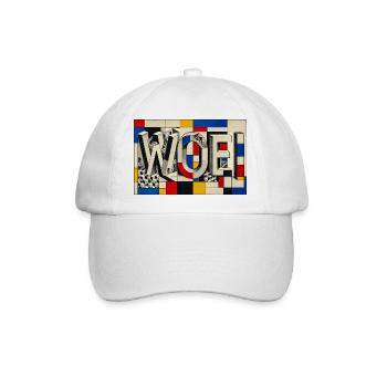 Mondrian Geometrische Wortkunst - Baseballkappe - Weiß/Weiß - Vorne