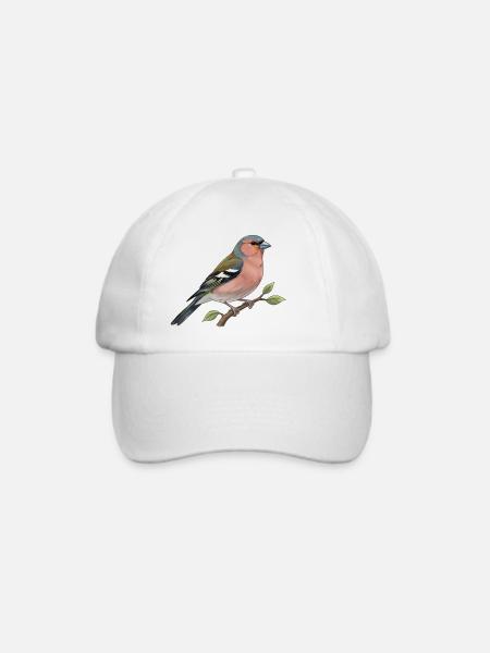 Buchfink Vogel - Baseballkappe - Weiß/Weiß