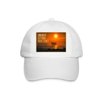Energie jenseits der Horizonte: Offshore-Sonnenuntergang - Baseballkappe - Weiß/Weiß - Vorne