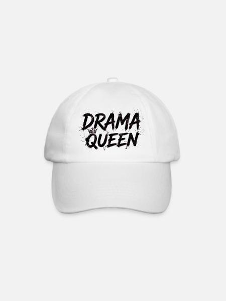Drama Queen mit Krone - Baseballkappe - Weiß/Weiß