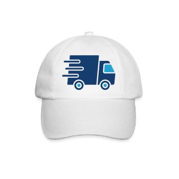 Schneller Lieferwagen Solid Icon Logistik Versand - Baseballkappe - Weiß/Weiß - Vorne