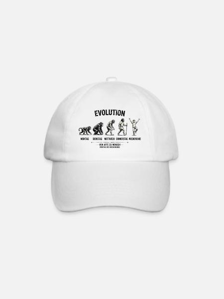 EVOLUTION Von Affe zu Mensch Montag - Wochenende - Baseballkappe - Weiß/Weiß