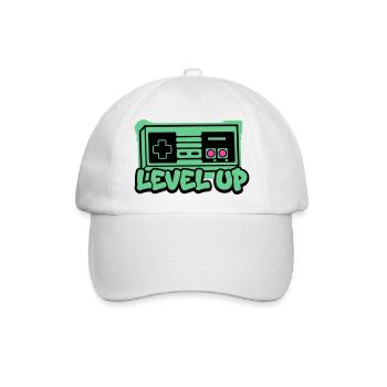 Level Up Controller Icon - Baseballkappe - Weiß/Weiß - Vorne
