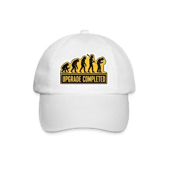 Menschliche Evolution Smartphone-Upgrade-Humor - Baseballkappe - Weiß/Weiß - Vorne