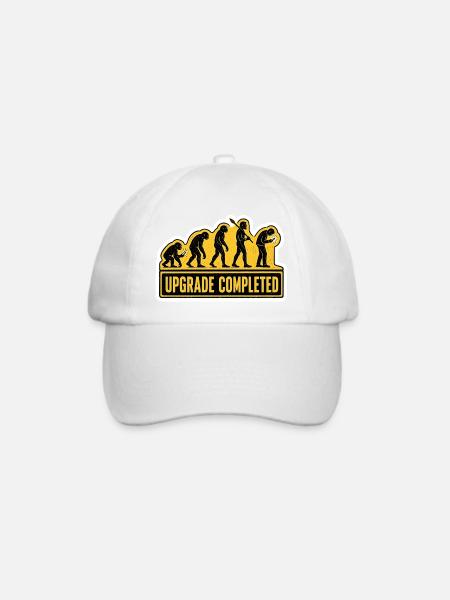 Menschliche Evolution Smartphone-Upgrade-Humor - Baseballkappe - Weiß/Weiß