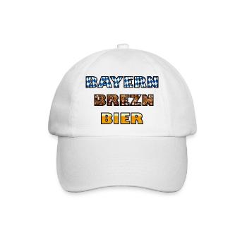 Bayern Brezn Bier  - Baseballkappe - Weiß/Weiß - Vorne
