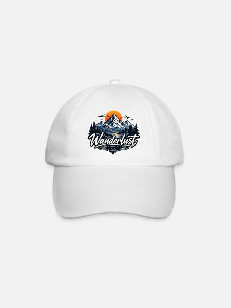 Wanderlust - Baseballkappe - Weiß/Weiß
