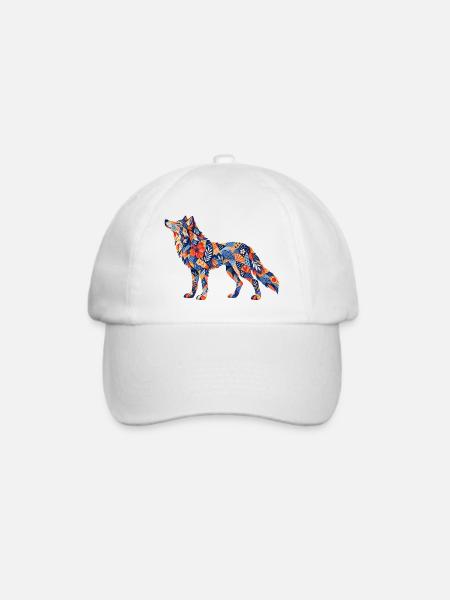 Patchwork Wolf Farbenspiel - Baseballkappe - Weiß/Weiß