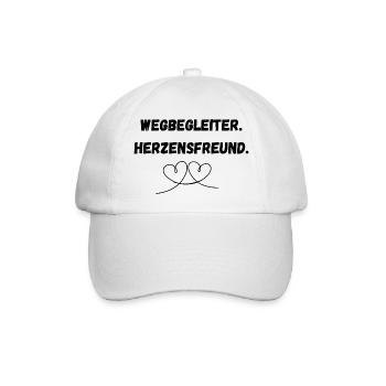 Wegbegleiter Herzensfreund Hund Spruch - Baseballkappe - Weiß/Weiß - Vorne