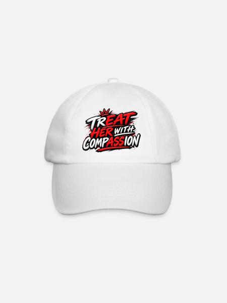 TrEAT HER With CompASSion - Baseballkappe - Weiß/Weiß