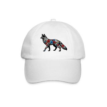 Blütenfuchs Silhouette - Baseballkappe - Weiß/Weiß - Vorne