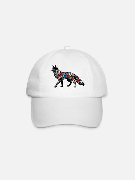Blütenfuchs Silhouette - Baseballkappe - Weiß/Weiß