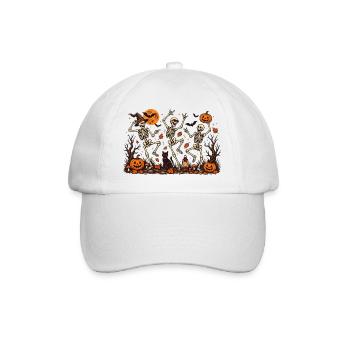Tanzende Skelette Halloween Vintage - Baseballkappe - Weiß/Weiß - Vorne