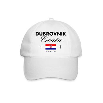Dubrovnik Kroatien Koordinaten Reise Souvenir - Baseballkappe - Weiß/Weiß - Vorne