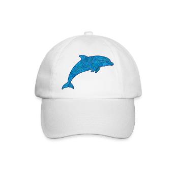Delfin_blau - Baseballkappe - Weiß/Weiß - Vorne